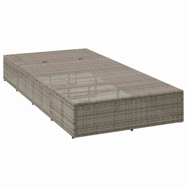 Graue Poly Rattan Sonnenliege