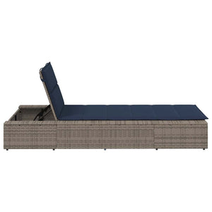 Graue Poly Rattan Sonnenliege