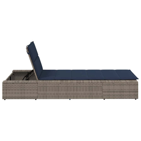 Graue Poly Rattan Sonnenliege