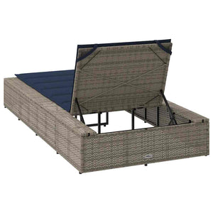 Graue Poly Rattan Sonnenliege