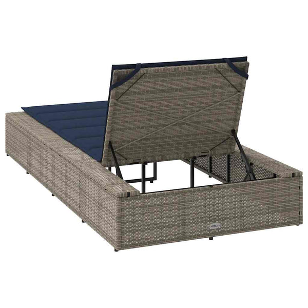 Graue Poly Rattan Sonnenliege