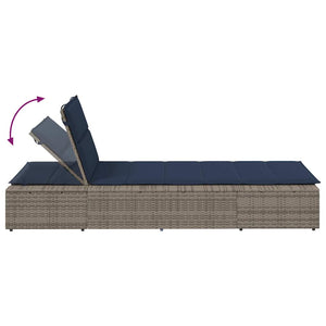 Graue Poly Rattan Sonnenliege