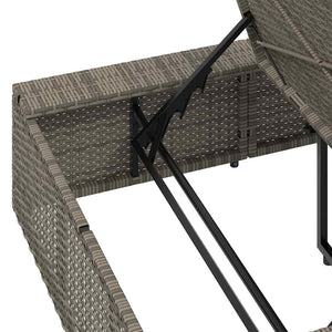 Graue Poly Rattan Sonnenliege