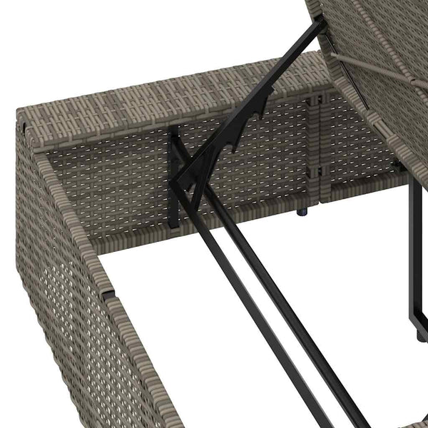 Graue Poly Rattan Sonnenliege
