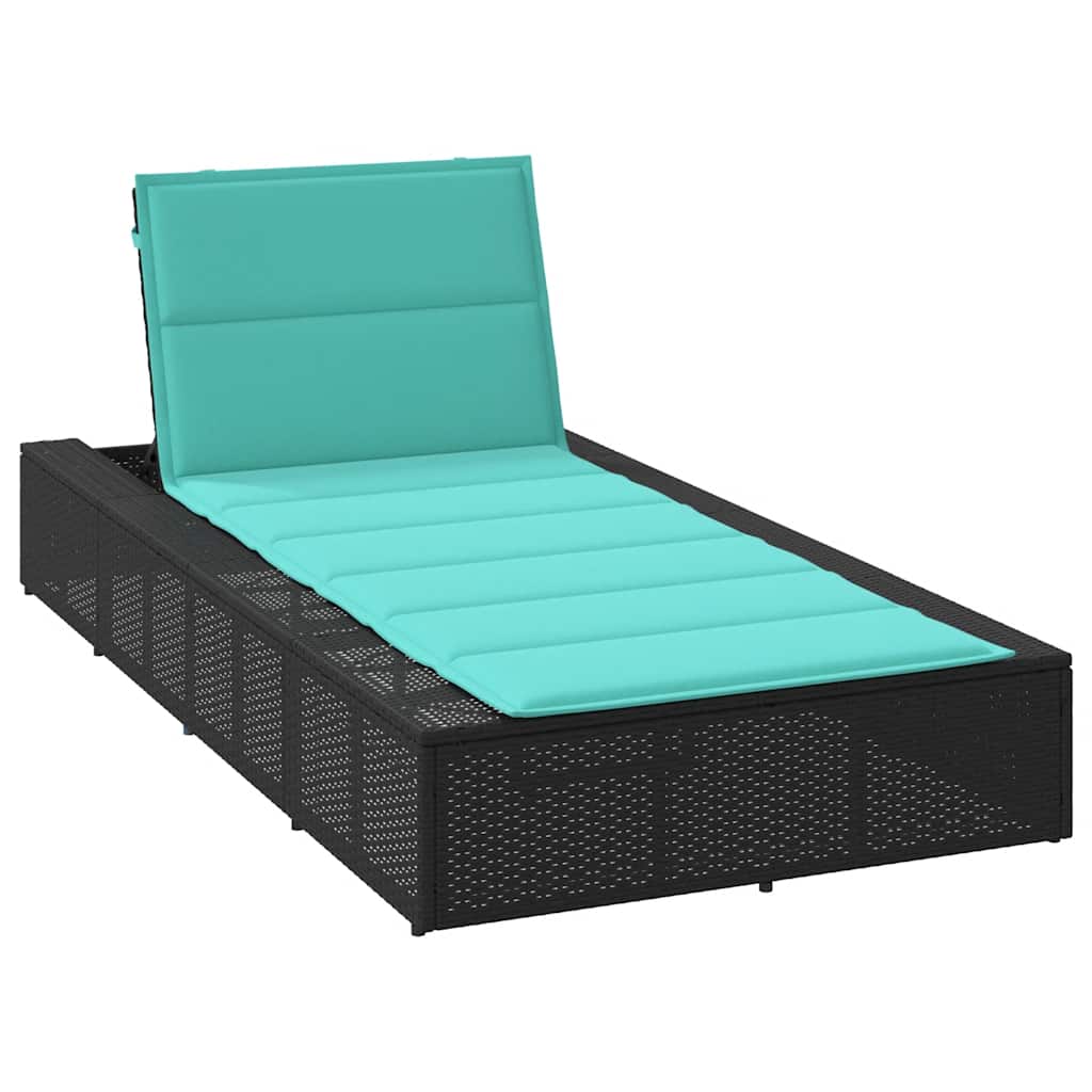 Schwebende Sonnenliege Schwarz Poly Rattan