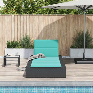 Schwebende Sonnenliege Schwarz Poly Rattan