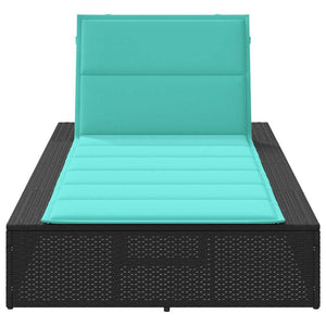 Schwebende Sonnenliege Schwarz Poly Rattan
