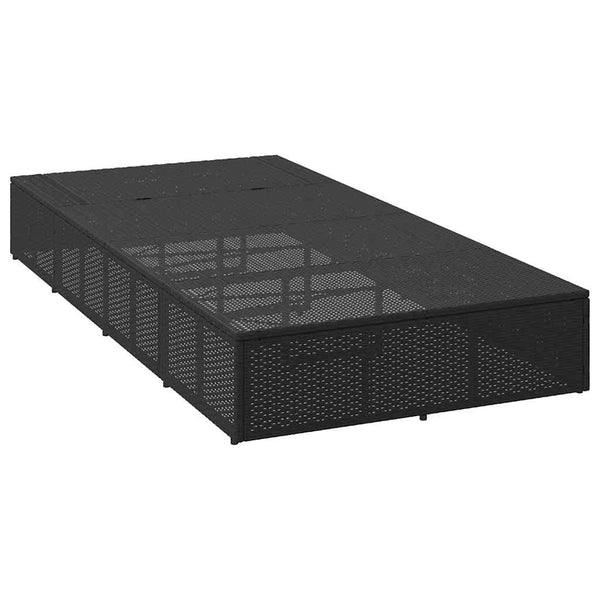 Schwebende Sonnenliege Schwarz Poly Rattan