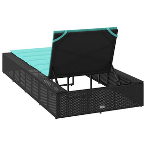 Schwebende Sonnenliege Schwarz Poly Rattan