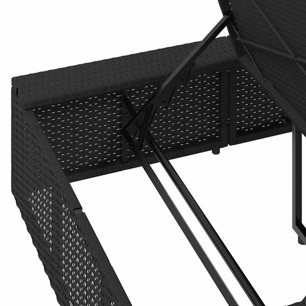 Schwebende Sonnenliege Schwarz Poly Rattan