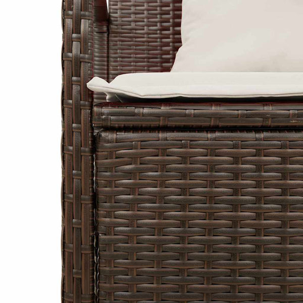 Gartenbank Braun Poly Rattan mit Stauraum