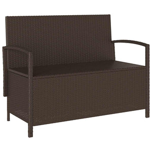 Gartenbank Braun Poly Rattan mit Stauraum