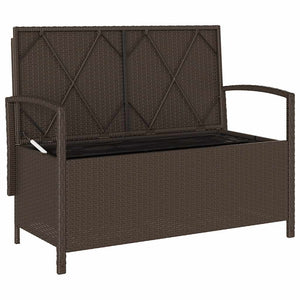 Gartenbank Braun Poly Rattan mit Stauraum
