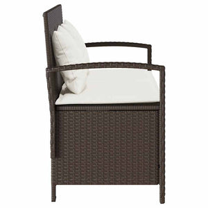 Gartenbank Braun Poly Rattan mit Stauraum