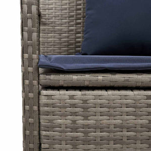 Gartenbank Grau Poly Rattan mit Stauraum