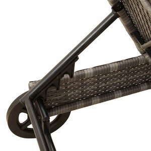 Sonnenliege Grau Poly Rattan mit Rollen