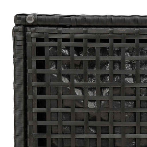 Gartenhocker mit Kissen, 2er Set, Schwarz