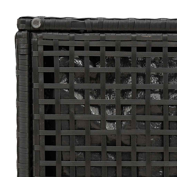 Gartenhocker mit Kissen, 2er Set, Schwarz