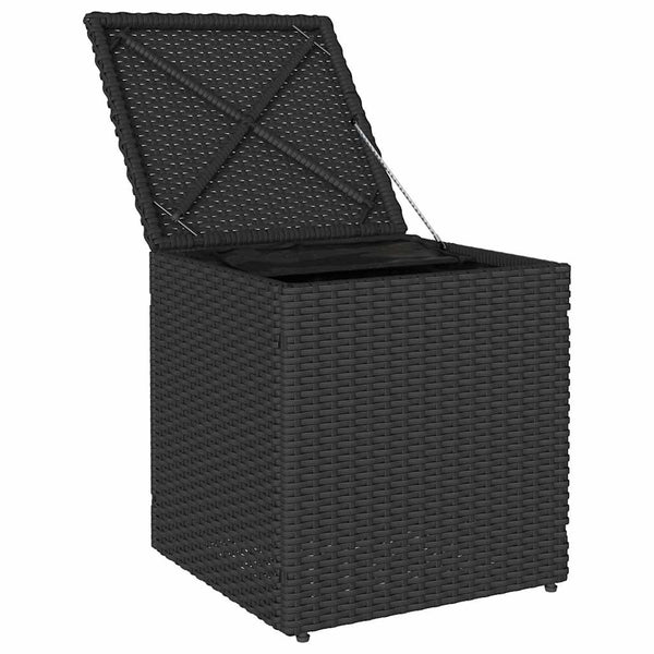 Gartenhocker mit Kissen, 2er Set, Schwarz
