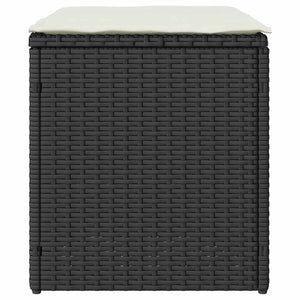Gartenhocker mit Kissen, 2er Set, Schwarz