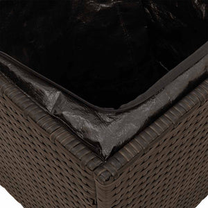 Gartenhocker mit Kissen, 2er Set, Braun