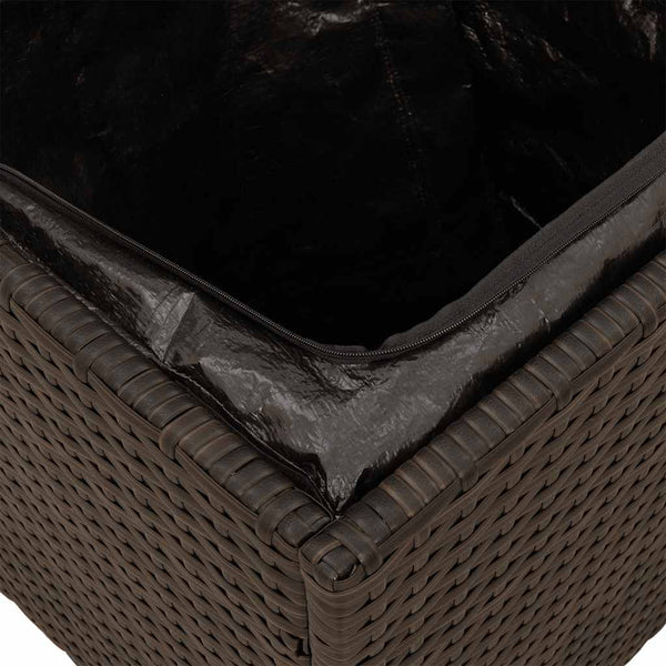 Gartenhocker mit Kissen, 2er Set, Braun