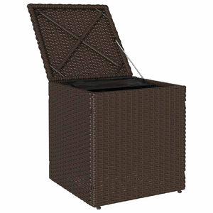 Gartenhocker mit Kissen, 2er Set, Braun