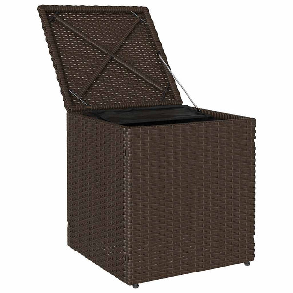 Gartenhocker mit Kissen, 2er Set, Braun