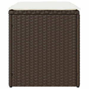 Gartenhocker mit Kissen, 2er Set, Braun