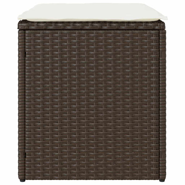 Gartenhocker mit Kissen, 2er Set, Braun