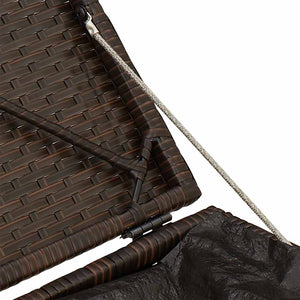 Gartenhocker mit Kissen, 2er Set, Braun