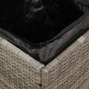 Gartenhocker mit Kissen 2er Set Grau