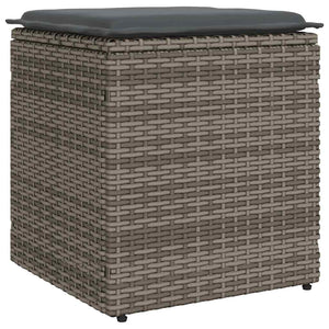 Gartenhocker mit Kissen 2er Set Grau