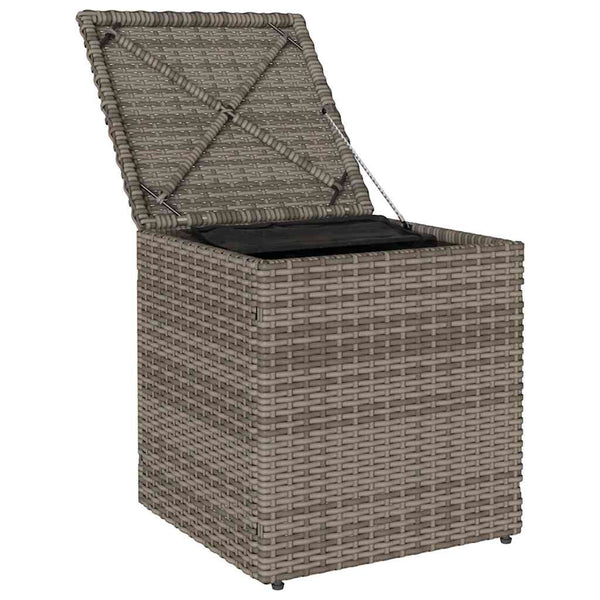Gartenhocker mit Kissen 2er Set Grau
