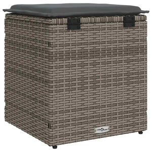 Gartenhocker mit Kissen 2er Set Grau