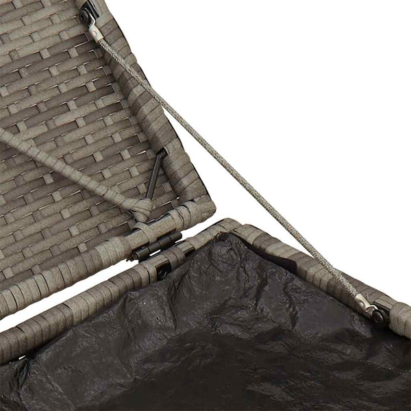 Gartenhocker mit Kissen 2er Set Grau