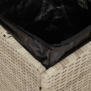Gartenhocker mit Kissen, 2er Set, Hellgrau