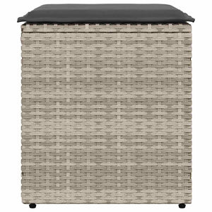 Gartenhocker mit Kissen, 2er Set, Hellgrau