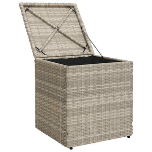 Gartenhocker mit Kissen, 2er Set, Hellgrau