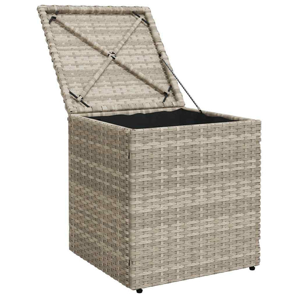Gartenhocker mit Kissen, 2er Set, Hellgrau