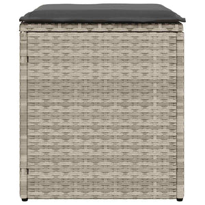 Gartenhocker mit Kissen, 2er Set, Hellgrau