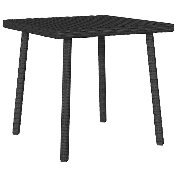 Schwarzer Garten Couchtisch Poly Rattan 40x40 cm