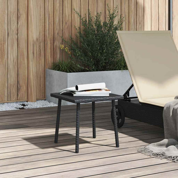 Schwarzer Garten Couchtisch Poly Rattan 40x40 cm