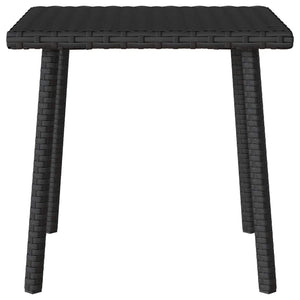 Schwarzer Garten Couchtisch Poly Rattan 40x40 cm