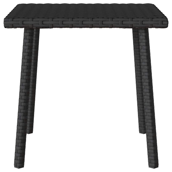 Schwarzer Garten Couchtisch Poly Rattan 40x40 cm