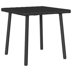 Schwarzer Garten Couchtisch Poly Rattan 40x40 cm