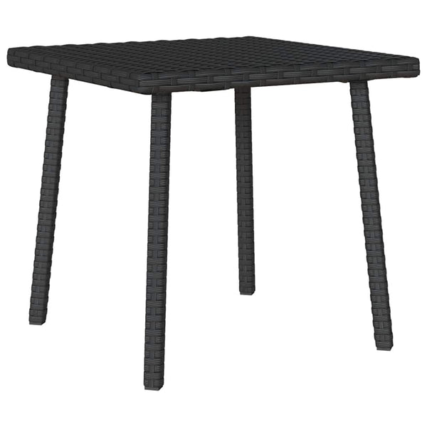 Schwarzer Garten Couchtisch Poly Rattan 40x40 cm