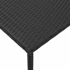 Schwarzer Garten Couchtisch Poly Rattan 40x40 cm