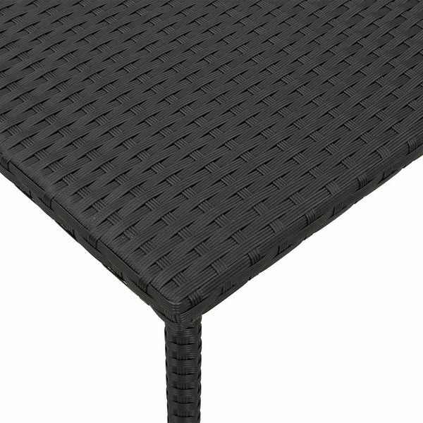 Schwarzer Garten Couchtisch Poly Rattan 40x40 cm