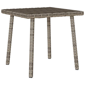 Grauer Poly Rattan Garten-Couchtisch 40x40 cm